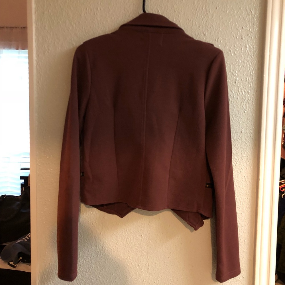 Burgundy Blazer with Gold Accents